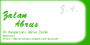 zalan abrus business card