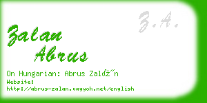 zalan abrus business card